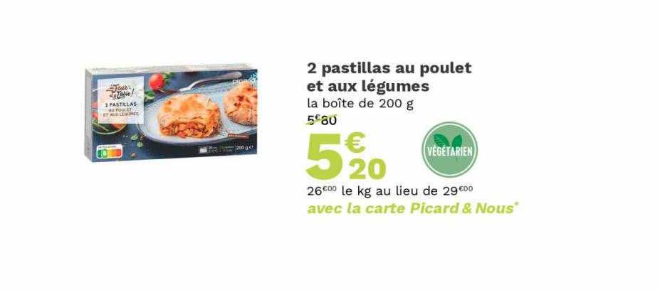 2 Pastillas Au Poulet Et Aux Légumes
