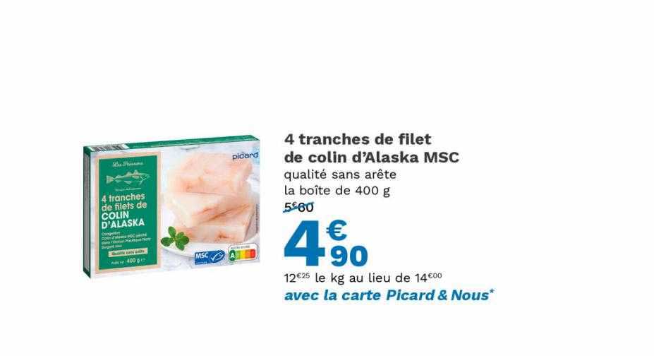 4 Tranches De Filet De Colin D'alaska Msc