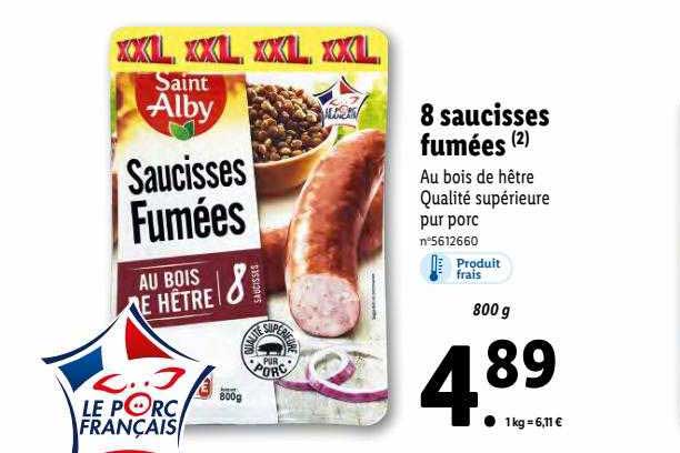 8 saucisses fumées saint alby