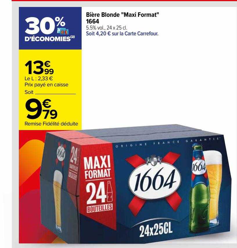 bière blonde "maxi format" 1664