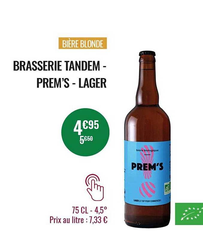 bière blonde brasserie tandem - prem's - lager
