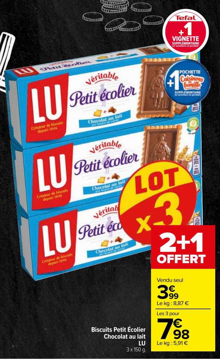 Biscuits Petit écolier Chocolat Au Lait Lu