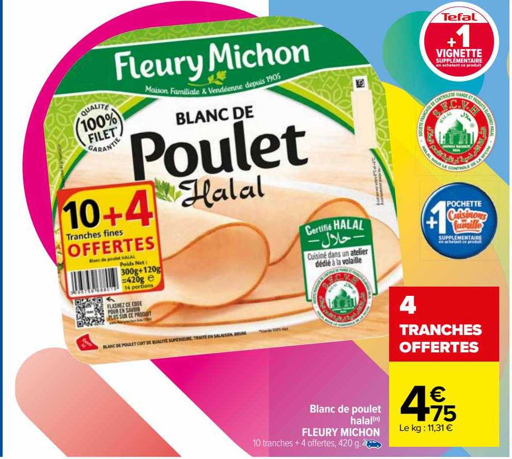 blanc de poulet halal fleury michon