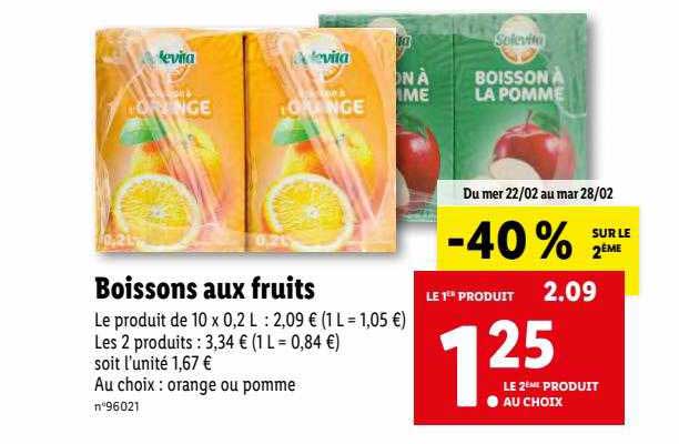 Boissons Aux Fruits Solevita