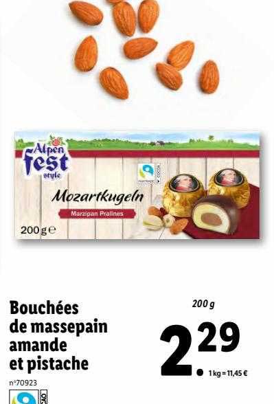 bouchées de massepain amande et pistache alpen fest style