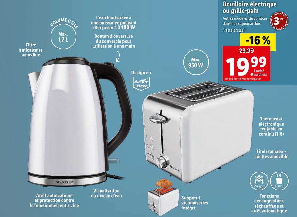 bouilloire électrique ou grille-pain