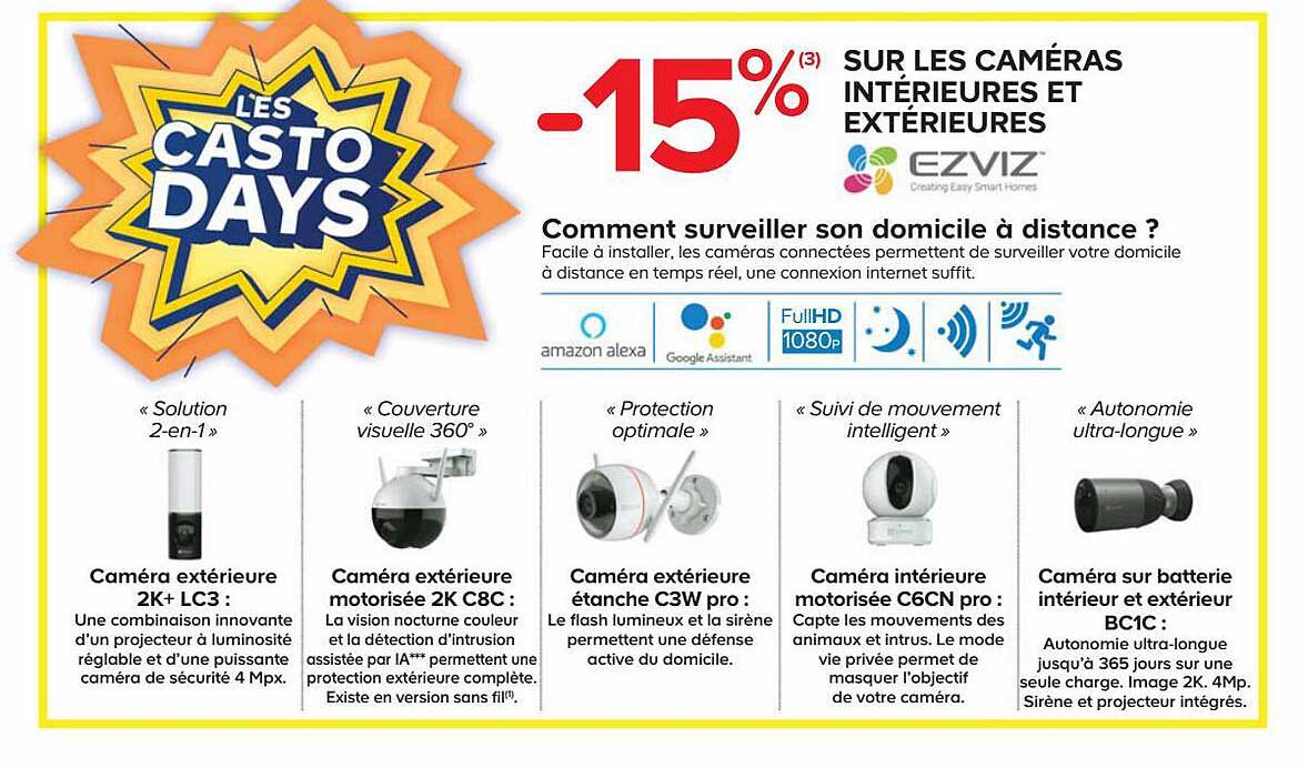 caméras intérieures et extérieures ezviz