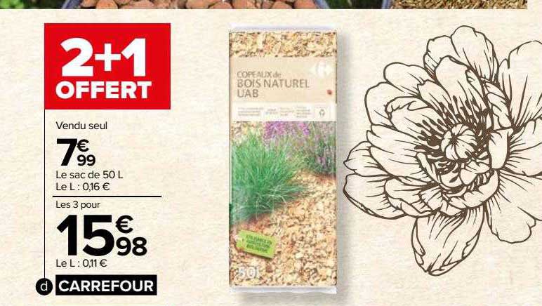 copeaux de bois naturel uab carrefour