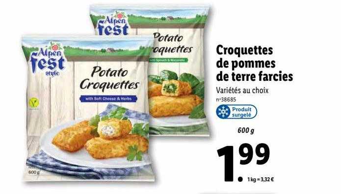 croquettes de pommes de terre farcies alpen fest