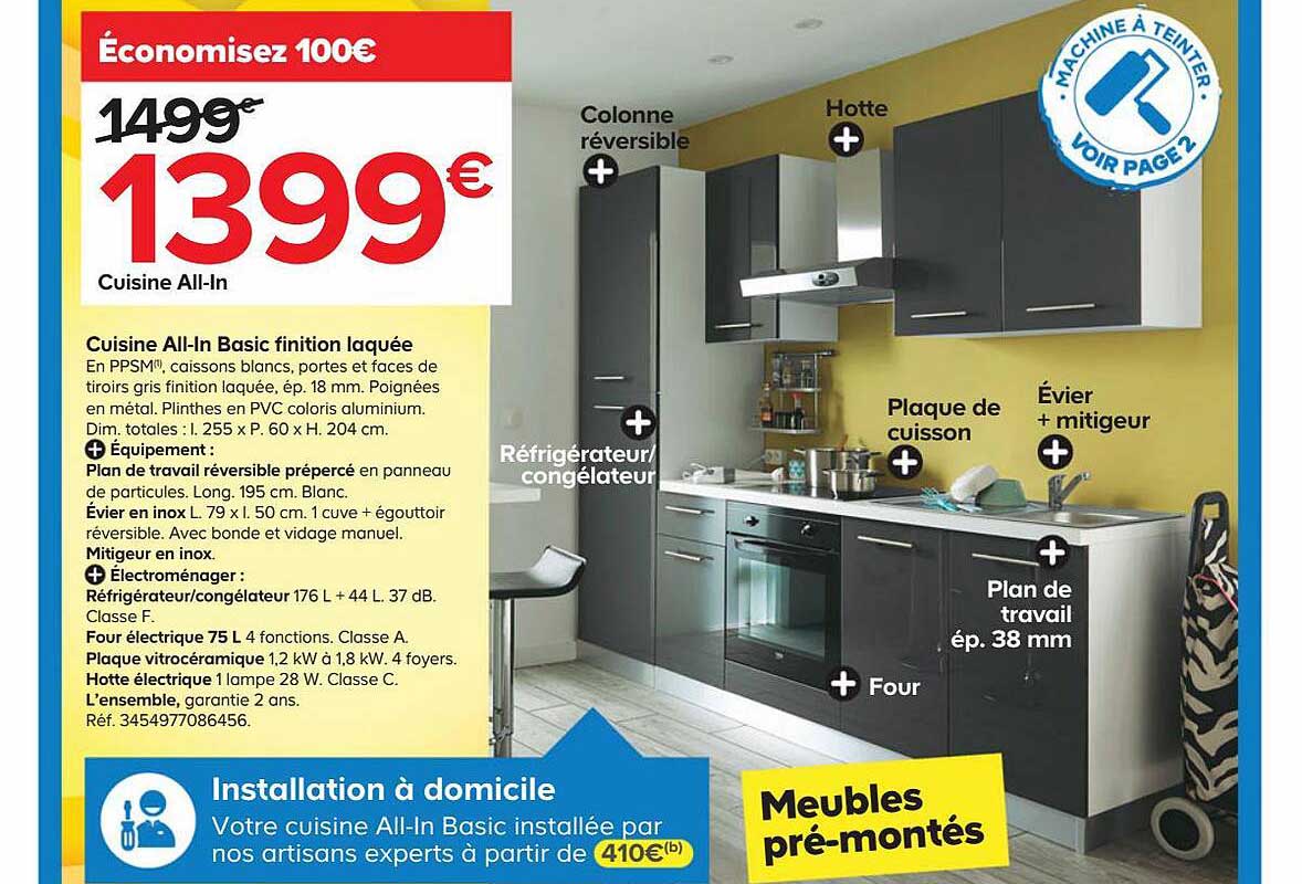 cuisine all-in basic finition laquée