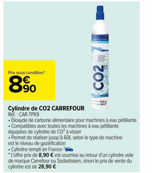 cylindre de co2 carrefour