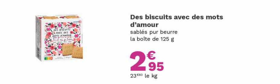 des biscuits avec des mots d'amour