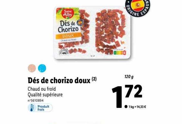 dés de chorizo doux saint alby