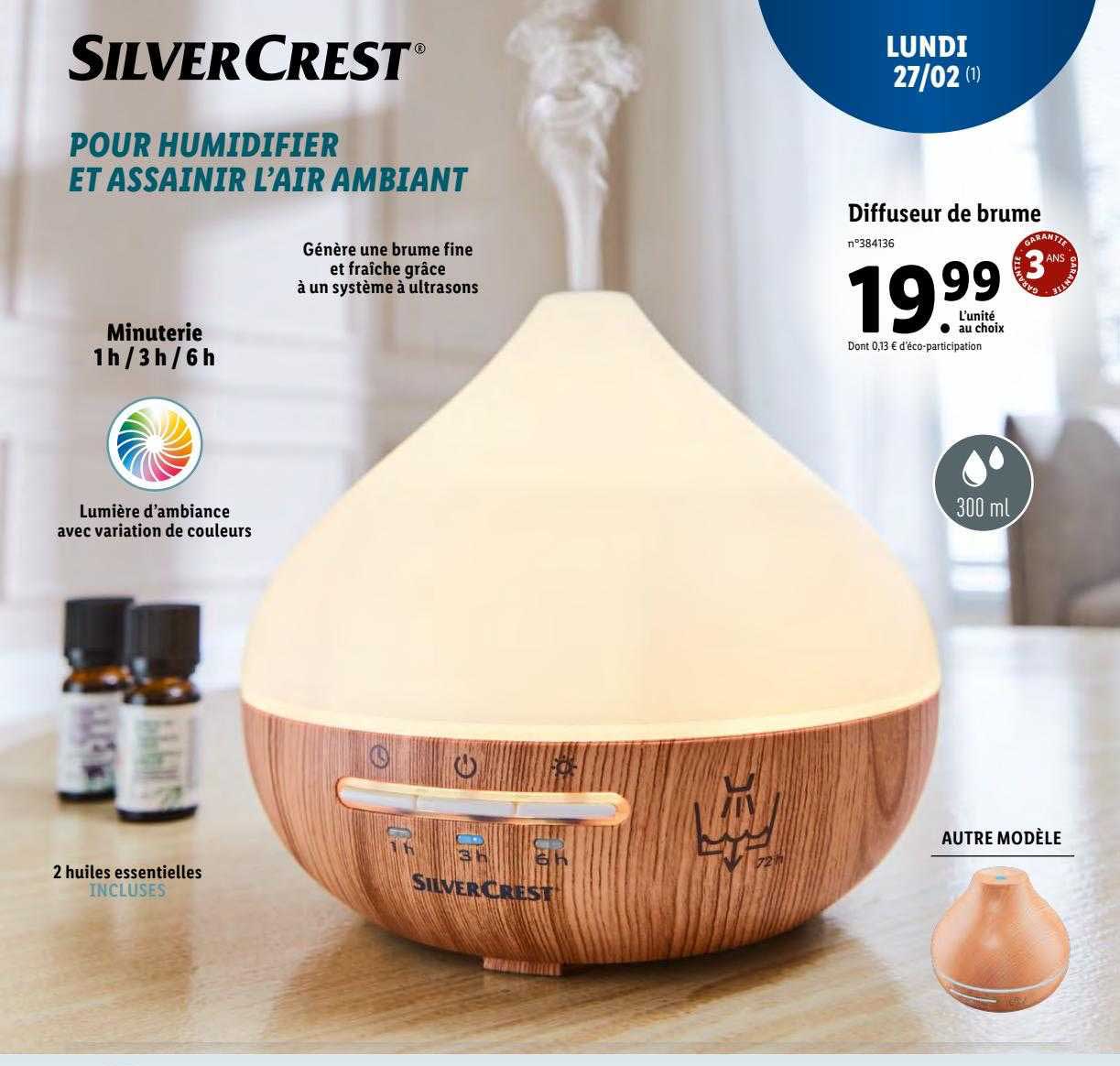 diffuseur de brume silverCrest