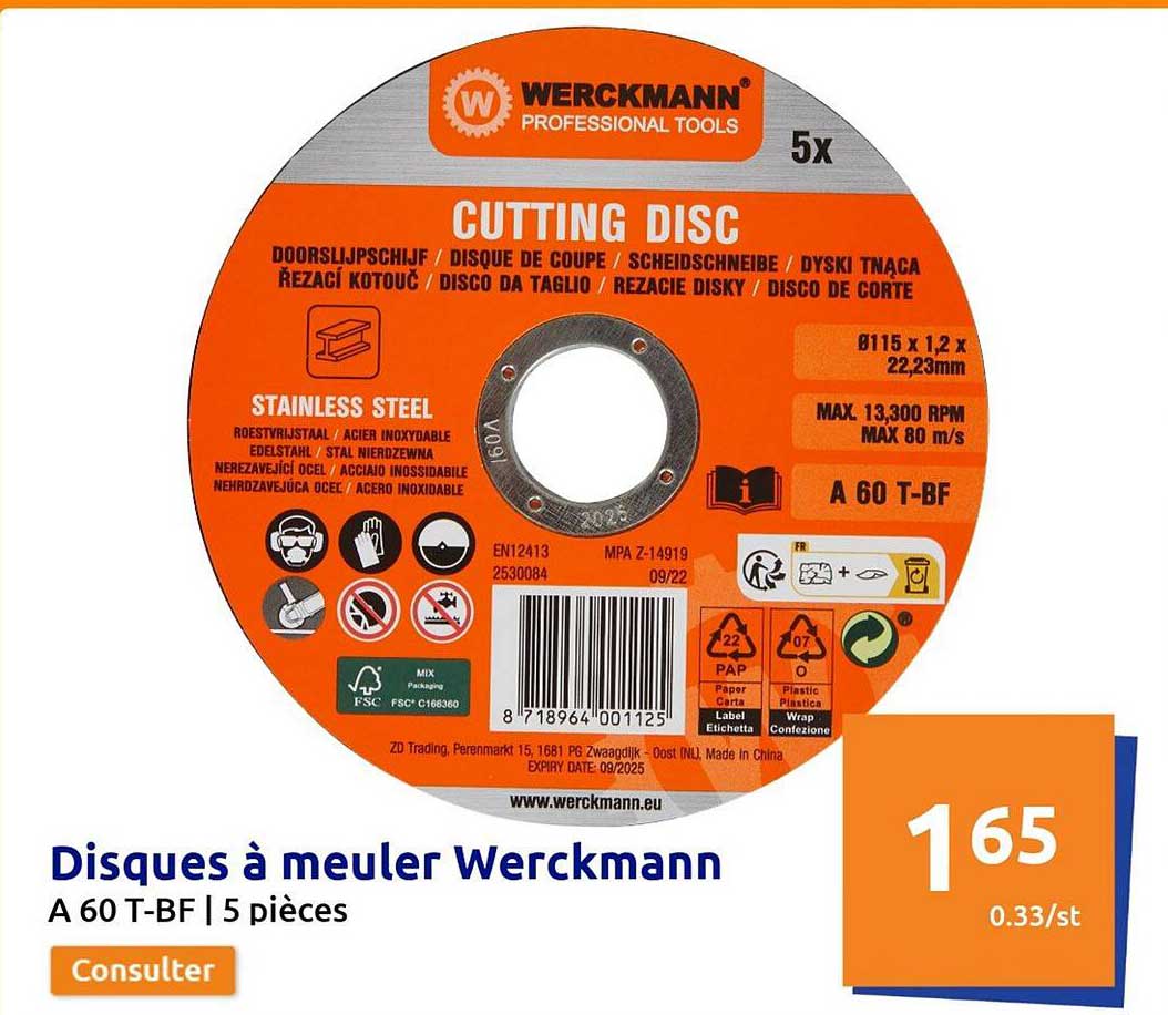 disques à meuler werckmann