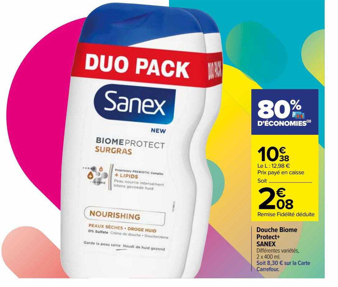 douche biome protect+ sanex