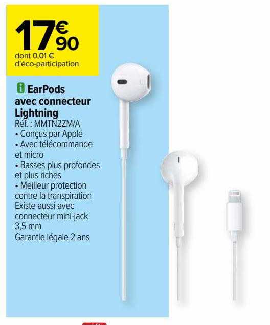 earPods avec connecteur lightning