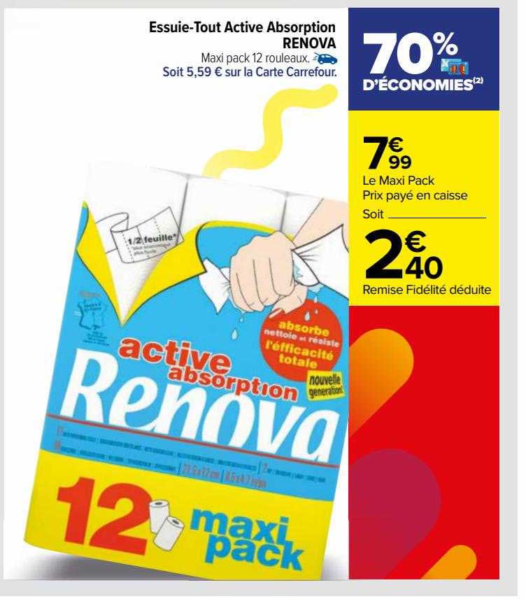 essuie-tout active absorption renova