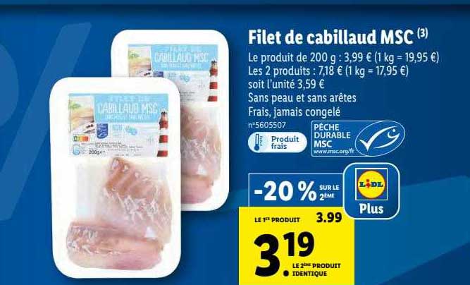 Filet De Cabillaud Msc