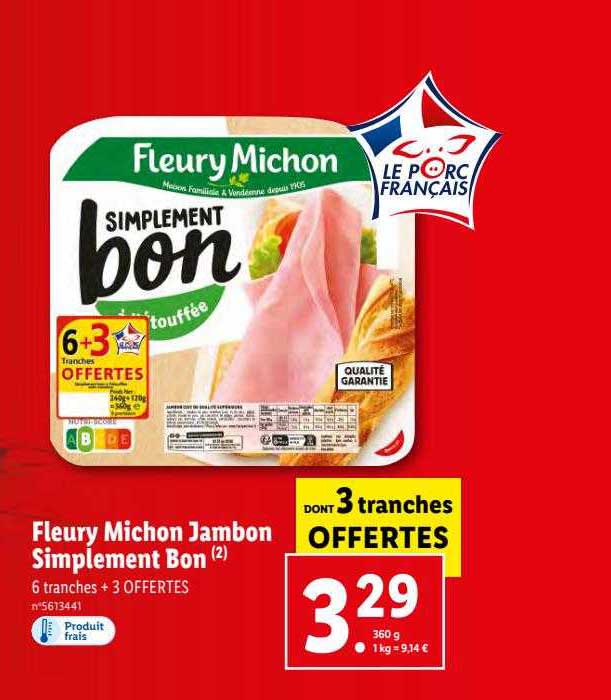 fleury michon jambon simplement bon