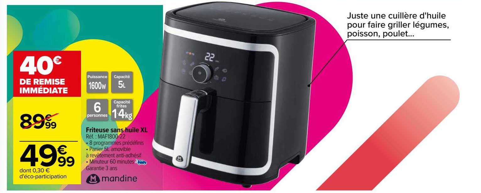 Friteuse Sans Huile Xl Mandine