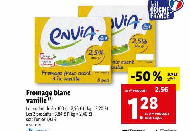 Fromage Blanc Vanille Envia