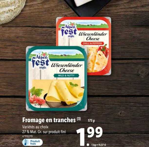 fromage en tranches alpen fest
