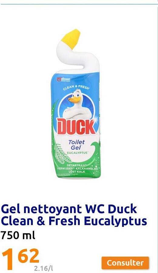 gel nettoyant wc duck clean & fresh eucalyptus