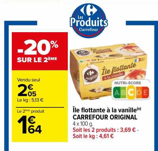 île flottante à la vanille carrefour original