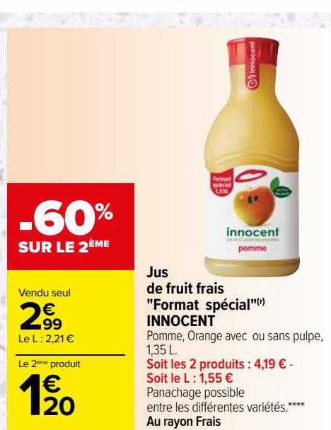 Jus De Fruit Frais "format Spécial" Innocent