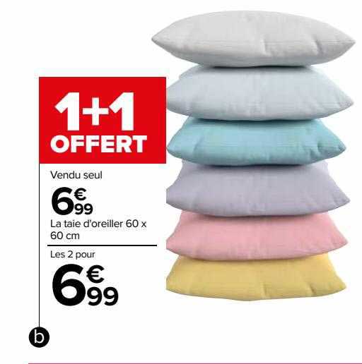 la taie d'oreiller 60 x 60 cm