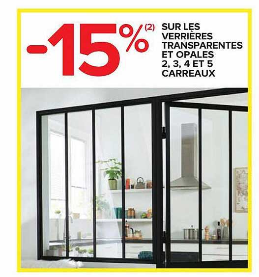 les verrières transparentes et opales 2, 3 4 et 5 carreaux