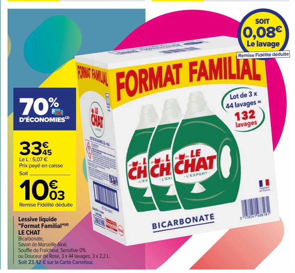 Lessive Liquide "format Familial" Le Chat