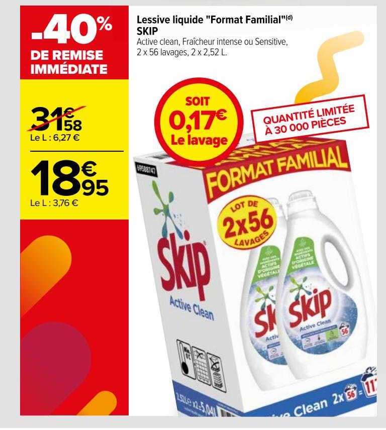 lessive liquide "format familial" skip