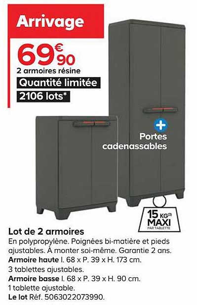 Lot De 2 Armoires
