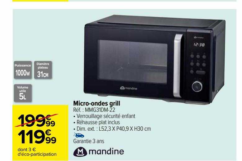 micro-ondes grill mandine