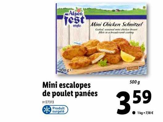mini escalopes de poulet panées alpen fest