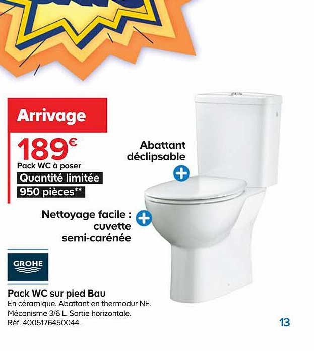 pack wc sur pied bau grohe