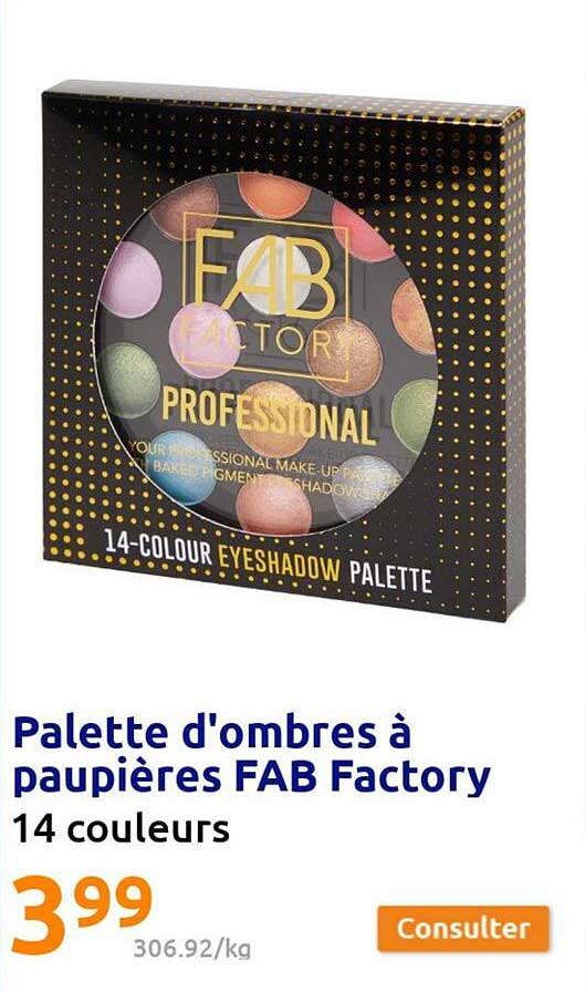 palette d'ombres à paupières fab factory