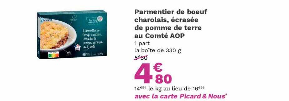 Parmentier De Bœuf Charolais, écrasée De Pomme De Terre Au Comté Aop