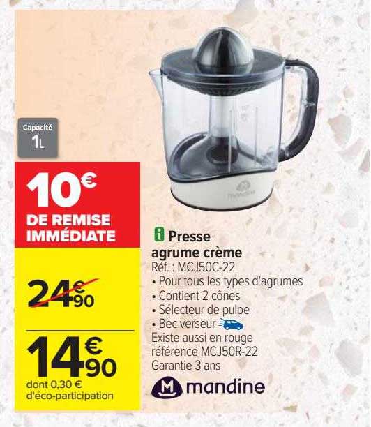 presse agrume crème mandine