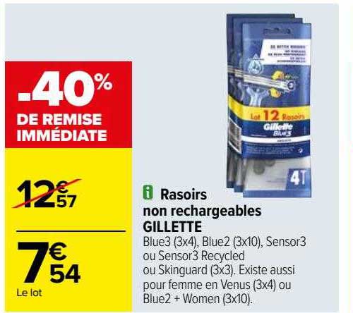 rasoirs non rechargeables gillette