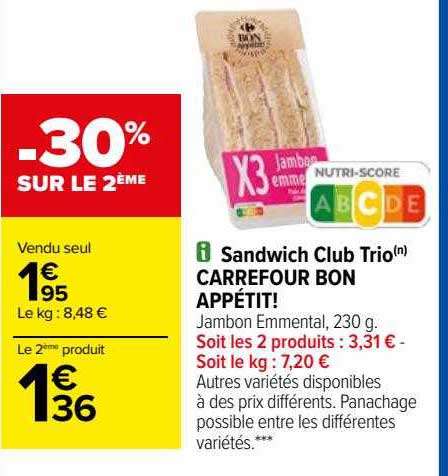 Sandwich Club Trio Carrefour Bon Appétit!