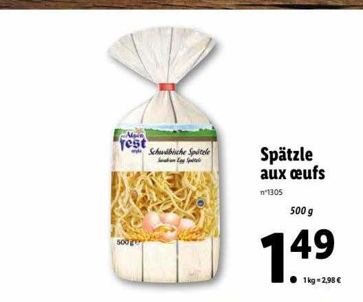 spätzle aux œufs alpen fest