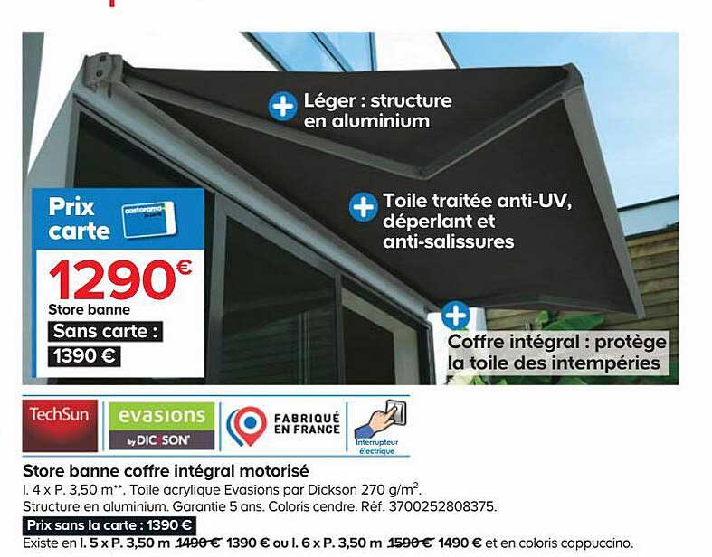 store banne coffre intégrale motorisé