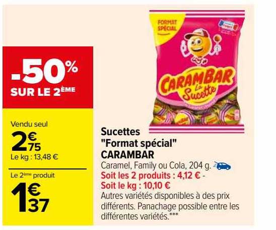 sucettes "format spécial" carambar