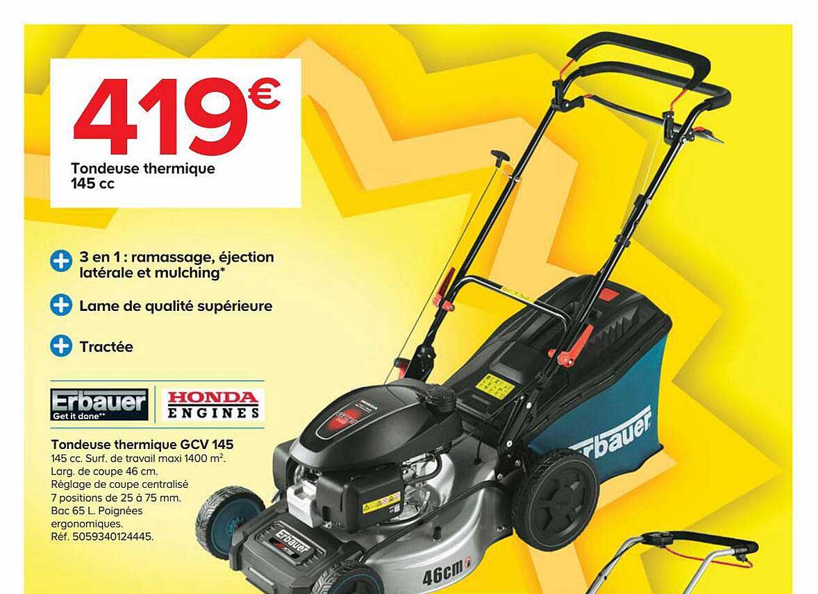 tondeuse thermique gcv 145 erbauer