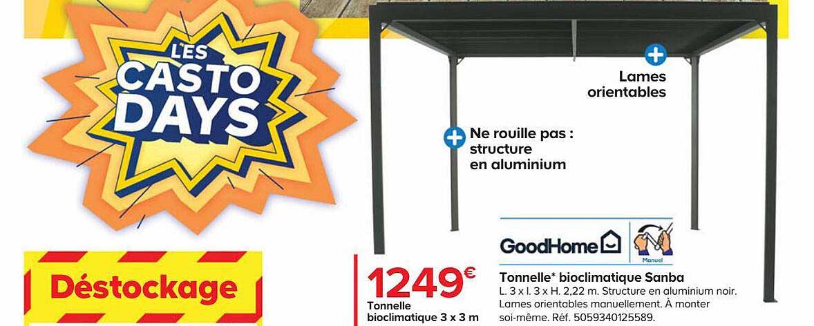Tonnelle Bioclimatique Sanba GoodHome
