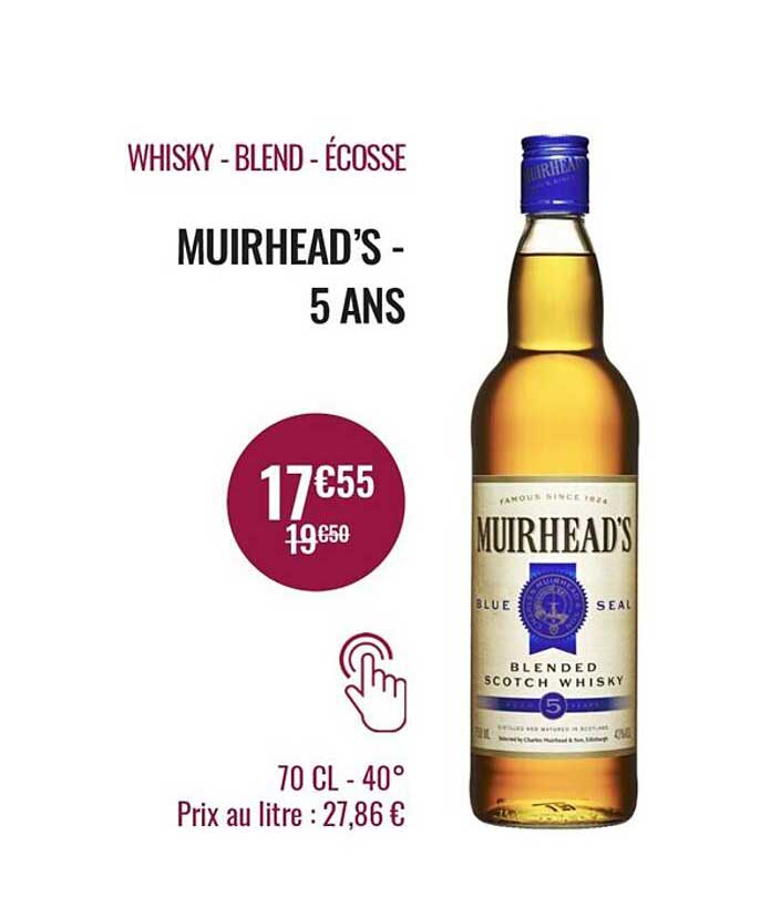 whisky - blend - écosse muirhead's - 5 ans