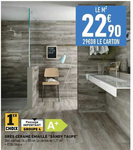 grès cérame émaillé "sandy taupe"